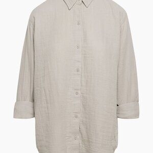 Aritzia Beige Little Moon AirPlush Cotton Sail Shirt